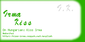 irma kiss business card